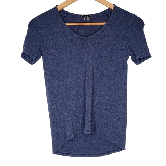 Theory Petite Gray /‎ Blue Short Sleeve Women's Casual Top - Picture 1 of 4